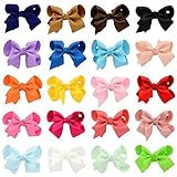 GOGOの20枚女の子キッズ子供ベビーヘアー弓ワニヘアクリップグログランリボン鉢巻き8.90センチメートル - Bubble Flower - One size