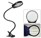 Tomshine スタンドルーペ クリップ式 倍率3倍/10倍 レンズ直径10CM LEDライ...
