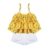 Bobora Baby Girl花柄フリル付きベストトップスTシャツ+ショーツ2個Clothingセット