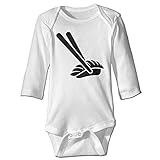 Sasa85 寿司 日本料理 おいしい 伝統料理 イラスト 長袖ボディースーツ ベビー服 連帯服 出産祝い クール ホワイト 6 M