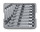 GearWrench 85288 12 Pieceメトリックx-beamフレックスヘッドラチェットレンチセット組み合わせby GearWrench