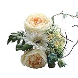 POTOJP 造花 手作り バラ 造花 ブーケ 枯れないお花 本物みたい 工芸 高級 贈り 壁掛け 結婚式 誕生会 二次会 お祝い 花束プレゼント インテリア 华道 (ホワイト)