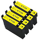エプソン用 ICY50インク ICY50互換インクカートリッジ イエロー/ 4本セット/増量/残量表示/個別包装 IC6CL50対応機種：EP-301 EP-302 EP-4004 EP-702A EP-703A EP-704A EP-705A EP-774A EP-801A EP-802A EP-803A EP-803AW EP-804A など