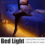 Motion Activated LEDベッドライトモーションセンサーでダーク柔軟なLEDストリップとアダプタ自動on off time Warmホワイトカラーライト bed light
