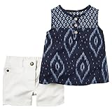 カーターズ Carter's チュニック ノースリーブ リネン55% レーヨン45% ＆ ショートパンツ 綿100% 2点セット 2-Piece Top & Short Set 6M (61-67cm