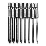 Vuage(TM) 8本/セット75ミリメートル磁気ロング六角クロスヘッドドライバービット多機能S2合金鋼電動ドライバーはハンドツールを設定します。