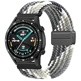 [Wanme] 22mm 時計バンド磁気バックル付き 対応Huawei GT 5/GT 4/GT 3/ Watch 4/3 時計交換用バンド ナイロン編み伸縮性ベルト 無段階に調整なマグネットバックル付き 22mm