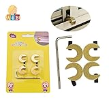 4 Pcs – 安全スライド式真鍮ウィンドウロックfor Baby/子セキュリティ安全ロックスライドドア
