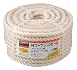 TRUSCO 綿ロープ 白 12mm×30m 3つ打タイプ R1230M