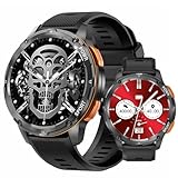 JUSUTEK 2025 人気 スマートウォッチ 通話機能付き 1.43インチAMLOED腕時計 女性機能 音楽プレーヤー Bluetooth5.2 天気予報 歩数計 消費カロリー 軍用規格 アラーム 長時間使用可能 着信電話,Line通知,iphone&アンドロイド対応,贈り物,日本語対応,日本語説明書付き (黒)