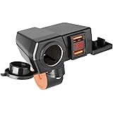 SHEAWA バイク USB電源 充電器 USB2ポート QC3.0 電圧計付 急速充電 電源ON/OFFスイッチ シガーソケット Quick Charge 3.0 オートバイのハンドルに取り付け可能