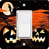 Rikki Knight Halloween Pumpkins Glow Single Rocker Light Switch Plate [並行輸入品]