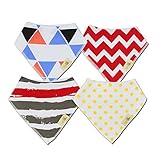 Gift it! Baby Bandana Drool Bibs With Snaps For. Boys and Girls - Trendy chevron polka dot designs i