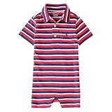 ポロ ラルフ ローレン 半袖 ショートオール 男の子 shortall 出産祝い ギフト ロンパース 【320637701001H16】 （サイズ：3m、カラー：Sunrise red multi） 