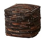 スクエアビーズスツール ゴールド ダークブラウン