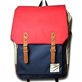 ポリキャンバス素材のスクエアダブルベルトフラップリュック F