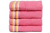 (4 Pack Wash Cloths, Candy Stripes Baby Pink) - Trident Candy Stripes 400 GSM Super Soft 4 Pack Baby