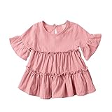 ベビーガールズドレス/スカート、幼児用ロータスリーフ半袖コットンドレス2017新しい US サイズ: 36 - 48 months カラー: ピンク