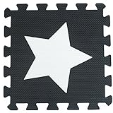 10個入りブラックホワイトスタースタイルソフトパズルマットラグフローリングマットfor Kids Soft Foam Play Mat Jigsaw pop-outマット