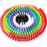 大量 ドミノ セット 知育 玩具 カラフル 積み木 (h 200 個 )