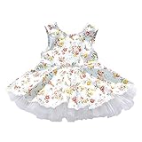 Cutelove 子供ドレス 花柄 ガールズ 女の子 綿 可愛い チュール 夏 キッズ ベビー おしゃれ ノースリーブ 素敵 ワンピース プリンセスドレス
