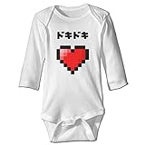 Sasa85 ドキドキ 恋 ラブラブ ハート イラスト 長袖ボディースーツ ベビー服 おくるみ 新生児 男女兼用 ホワイト 12 Months