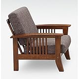 1人掛けソファー 布張り 肘付き ブラウン 和風モダン