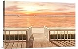 グローバルギャラリーサンセットデッキ壁アート 30W x 20H in. ベージュ GCS-393972-2030-142