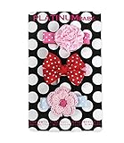 ヘアクリップ3個セット 水玉パッケージコレクション (レッドリボン)