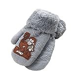 Tonsee 男の子 指なし 手袋 ボーイズ 柔らかい 手袋 可愛い カートゥーン モンキー グローブ (グレー)