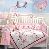 SoHo Love Birds Story Baby Crib Nursery Bedding Set 13 pcs included Diaper Bag with Changing Pad & B