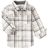 クレイジーエイト Crazy 8/ プラッド シャツ アイボリー トップス長袖シャツ 18～24ヶ月【並行輸入】