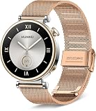 [HeeNia] Huawei Watch GT 6 41mm/Watch 5 42mm/GT 5 Pro 42mm対応 バンド 18mm 金属ベルト ステンレス製 替えベルト 長さ調節可能 男女兼用 Huawei Watch GT5 /GT4 (41 mm) 対応 交換バンド (ローズゴールド)