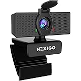 NexiGo N60 1080Pウェブカメラ、マイク付き、調整可能な視野角、ズーム機能、ソフトウェア制御とプライバシーカバー、USB HDコンピューターウェブカメラ、プラグアンドプレイ、Zoom/Skype/Teams/OBS 会議/ビデオ通話用 ブ
