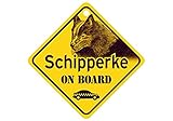Schipperke ON BOARD カーサインボード：スキッパーキ 乗車中 ミニサイン 吸着盤つき Made in U.S.A [並行輸入品]