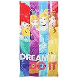 キッズ・子供用 ガールズ ディズニープリンセス コットン100% ビーチタオル バスタオル 女の子 (140cm x 70cm) (マルチカラー)