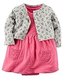 カーターズ Carter's カーディガン 半袖ロンパース ワンピース 2点セット ローズグレー ベビー服 女の子(9months(67-72cm)) [並行輸入品]