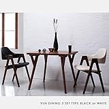【商品名】天然木 ダイニング3点セット 木製 ダイニングテーブル＆レザーダイニング チェア2脚 (ブラックorホワイト）モダン【サイズ】テーブル 幅80×奥行80×高さ70cm チェア 幅52×奥行57×高さ80（座面高47）cm MK