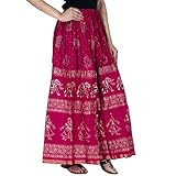 Gold printed Cotton long Skirt for women ( free Size)