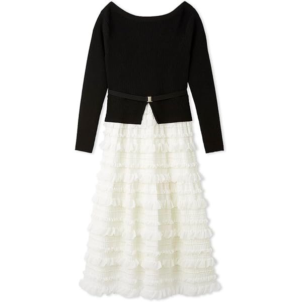 CELFORD セルフォード　オフショルニット　チュールワンピース　ワンピ Amazon | [セルフォード] オフショルニットチュールワンピセット