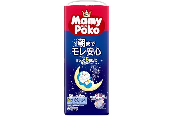 【夜用パンツ ビッグサイズ】マミーポコ 夜用パンツ ドラえもん オムツ ビッグサイズ 12~22kg 28枚