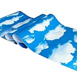 Takarafune 壁紙シール ウォールステッカー おしゃれ 防水壁紙 空柄 ウォールシート 壁紙 はがせる 45cm*10m