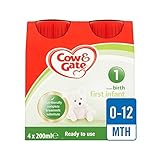 マルチパック4×200ミリリットルを養うために1最初のミルク準備 (Cow & Gate) (x 6) - Cow & Gate 1 First Milk Ready to Feed Multipac