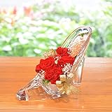 [florence du]　プリザーブドフラワー ALLレッド バラ・カーネーション ハイヒールアレンジメント