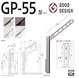 川口技研:腰壁用ホスクリーン ポール上下タイプ GP-55型ST(ステンカラー) 1セット（2本） GP-55-ST