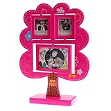 Lovoski フレーム　木　写真　ホルダー　回転可能　フレーム　飾り　卓上装飾　可愛い　3枚入れ　全4色 - ピンク