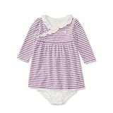 ポロラルフローレン ポニー付 ストライプベロア長袖ワンピース パープルマルチ (女の子12～24か月用) 18Mサイズ [並行輸入品]