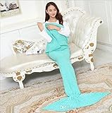 20 最新の大人毛布毛布人魚姫のピース暖かいテールバッグ寝具暖かいソフトハンドメイドニットソファ毛布睡眠魚毛布女性保持