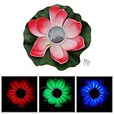 Wholehot LED蓮花　ロータスライト　フローティング　LEDソーラーライト　ソーラーパネル付き　願をかけるライト　点灯　LED7色変化　浮かぶ　噴水池　プール装飾ライト　4色花びら選択可能　(