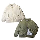 (カーキ/90cm)ベビー服 女の子 アウター フルジップ MA-1 Dolly Ribbon ドーリーリボン 袖ポケット タグ装飾 無地 女児 ベビー